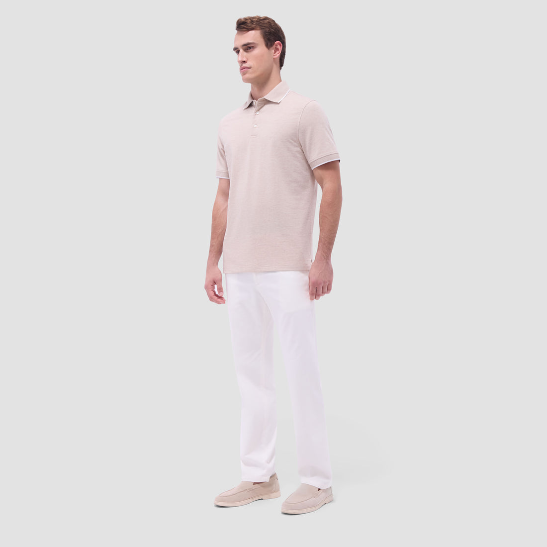 Two-Tone Bird's Eye Polo Shirt