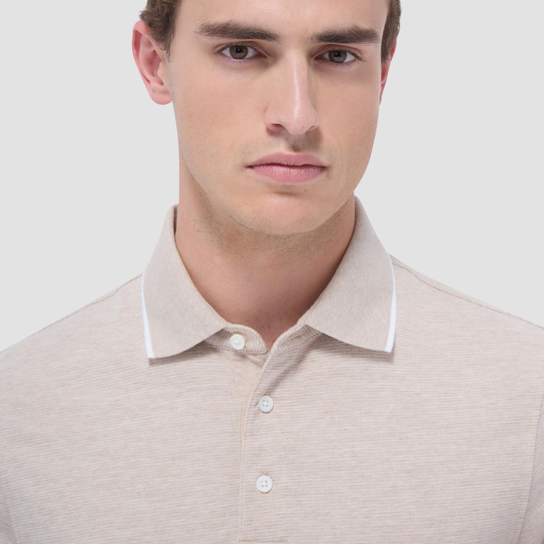 Two-Tone Bird's Eye Polo Shirt