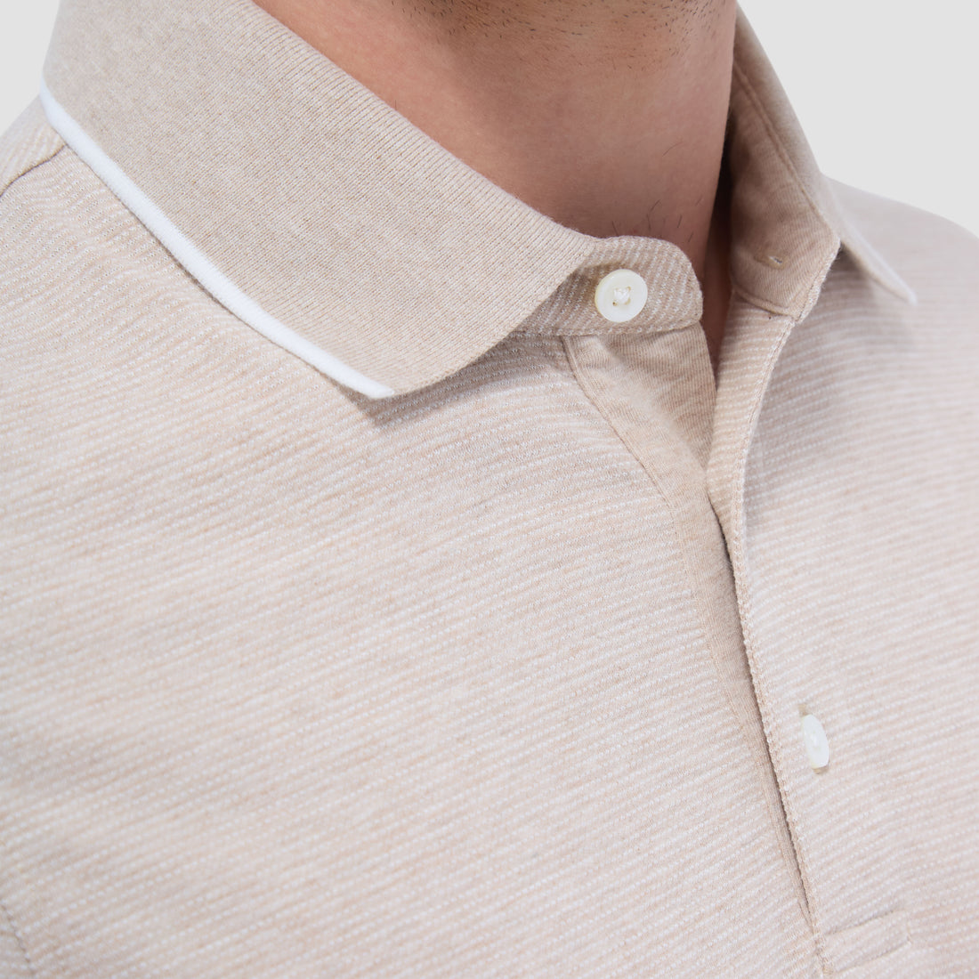 Two-Tone Bird's Eye Polo Shirt