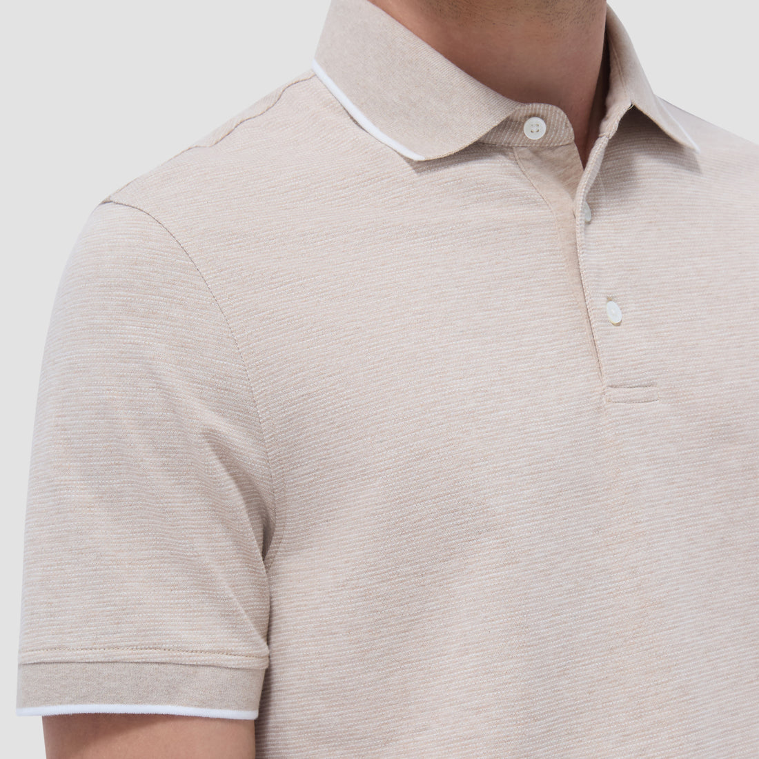 Two-Tone Bird's Eye Polo Shirt