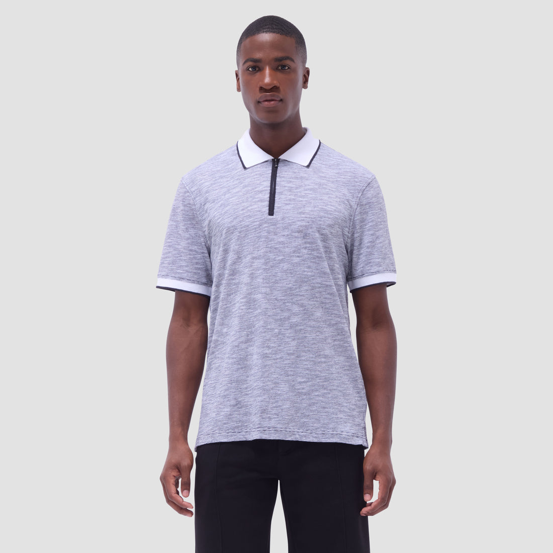 Textured Quarter-Zip Polo Shirt