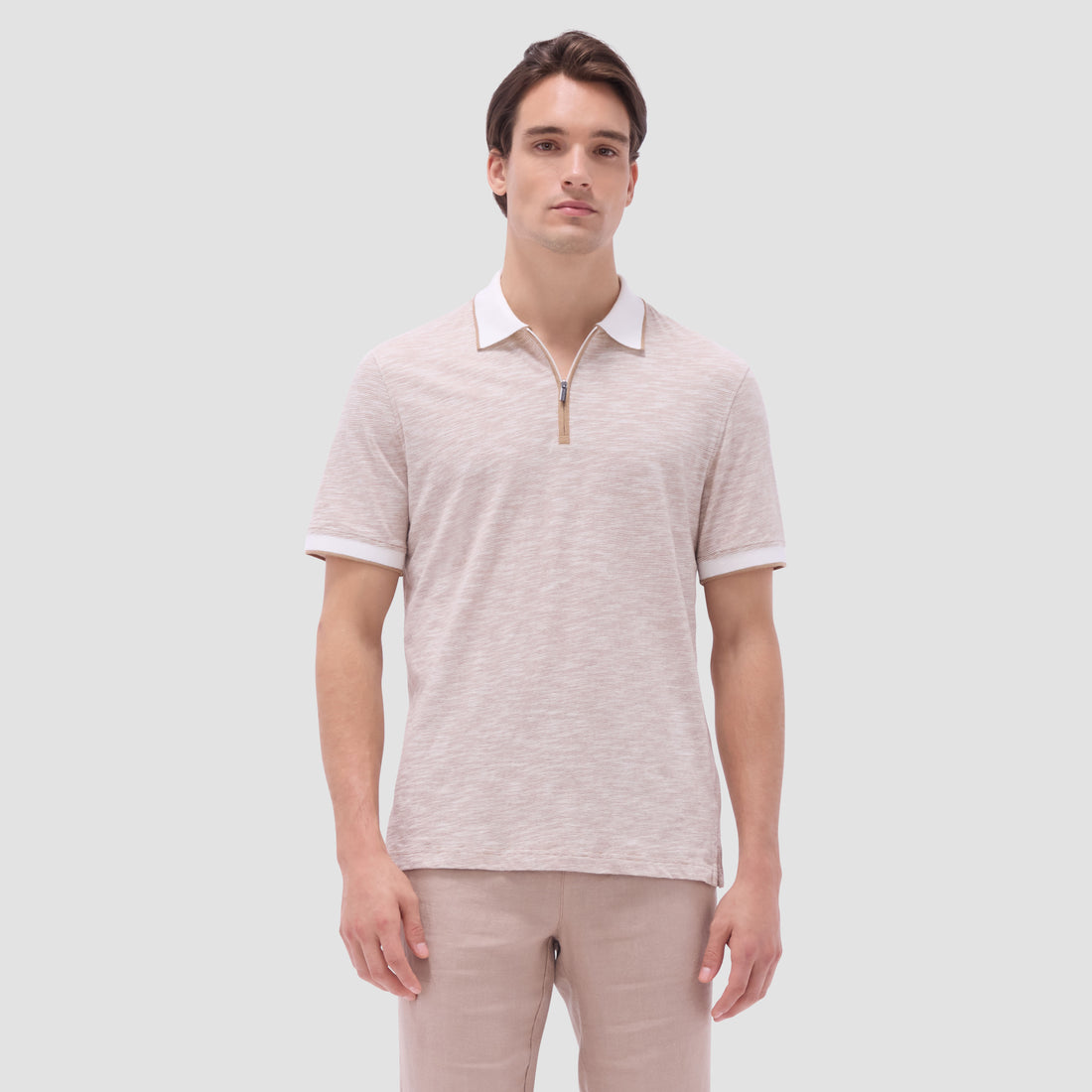 Textured Quarter-Zip Polo Shirt