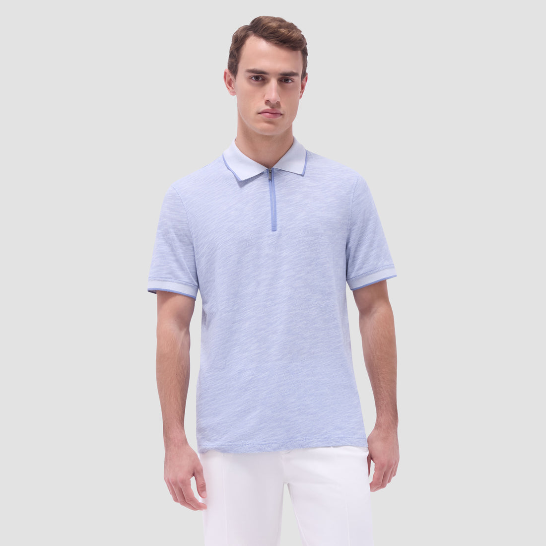 Textured Quarter-Zip Polo Shirt