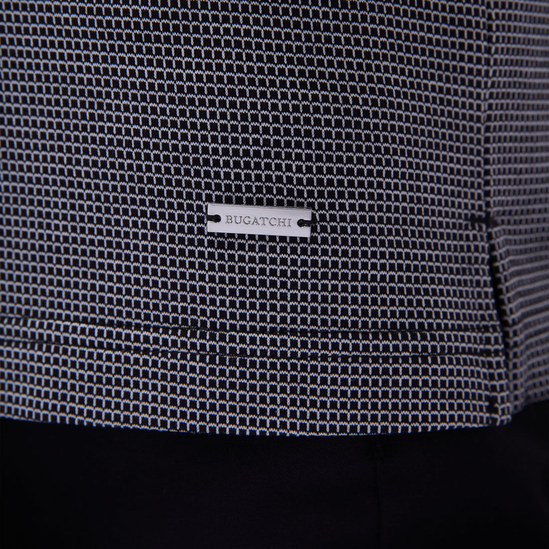 Micro Check Quarter-Zip Polo Shirt