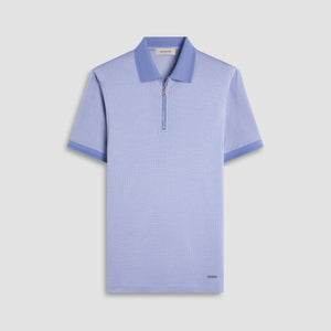 Micro Check Quarter-Zip Polo Shirt