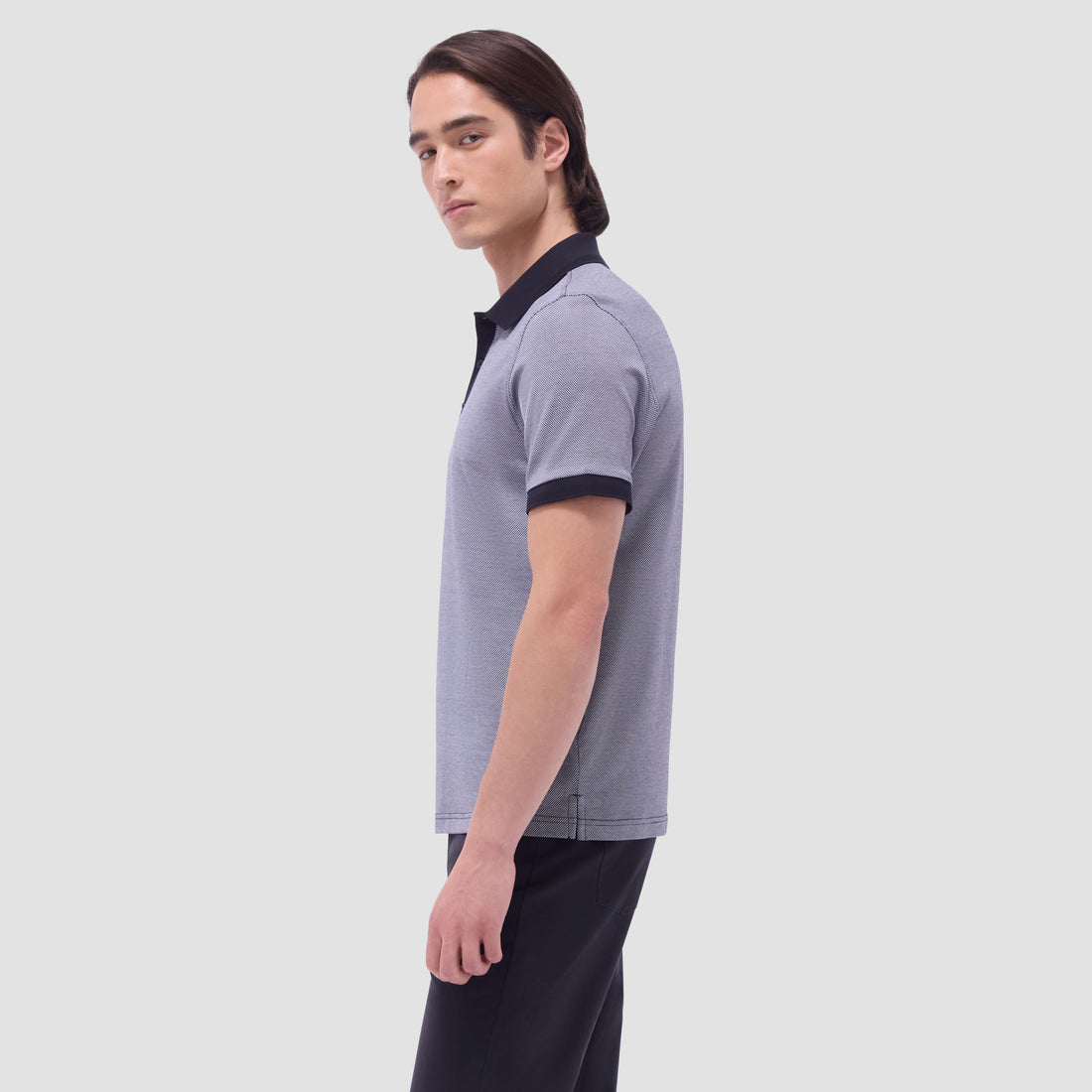 Two-Tone Bird's Eye Polo Shirt