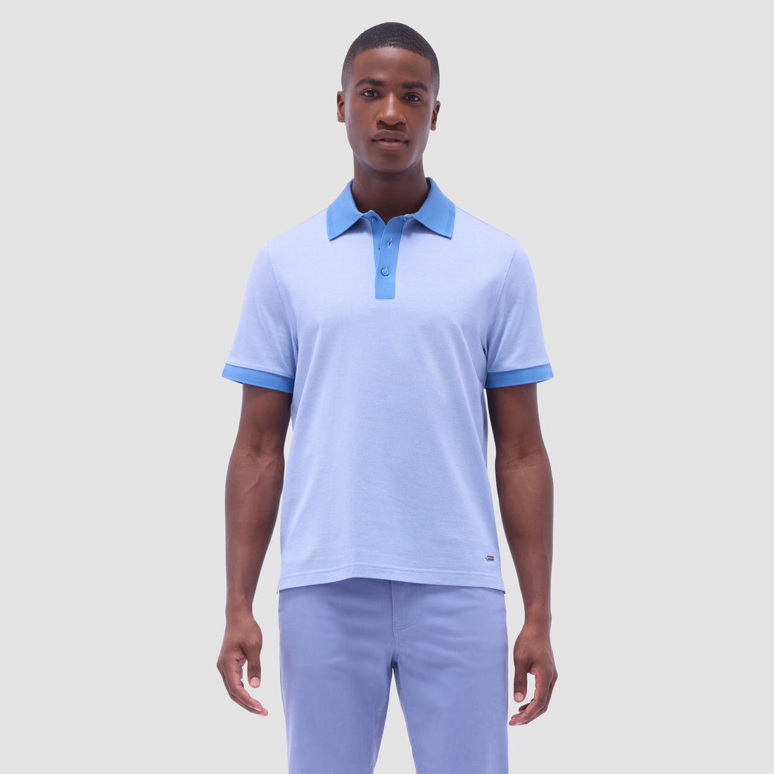 Two-Tone Bird's Eye Polo Shirt