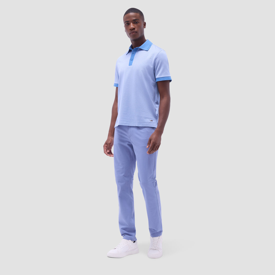 Two-Tone Bird's Eye Polo Shirt