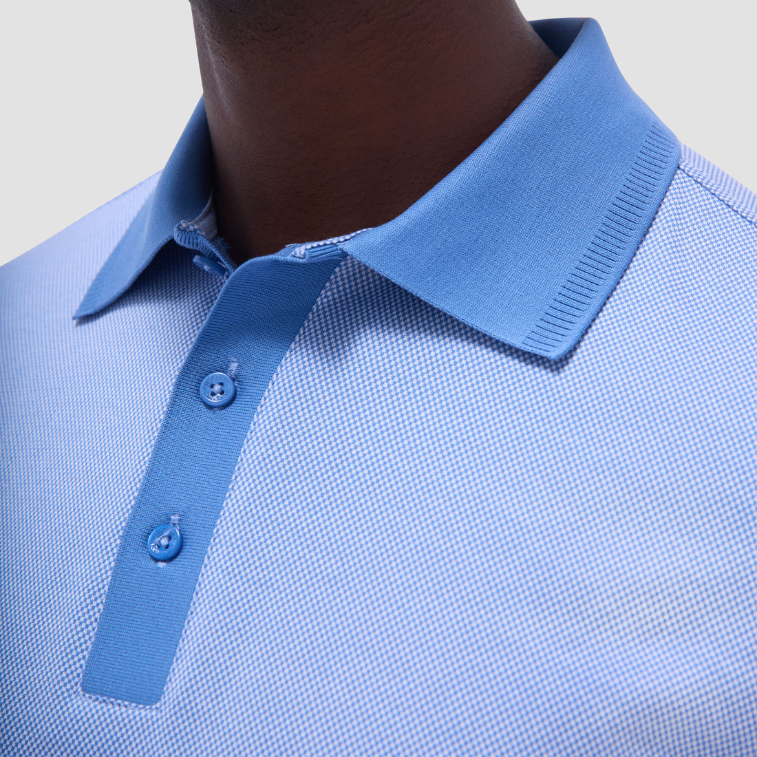 Two-Tone Bird's Eye Polo Shirt