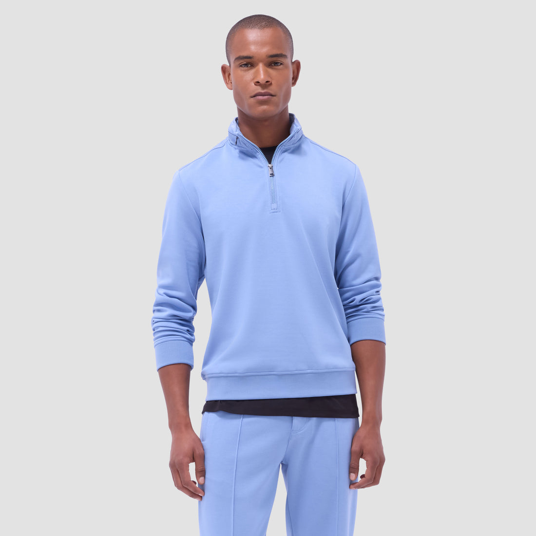 Soft Touch Solid Quarter-Zip Pullover With Hood