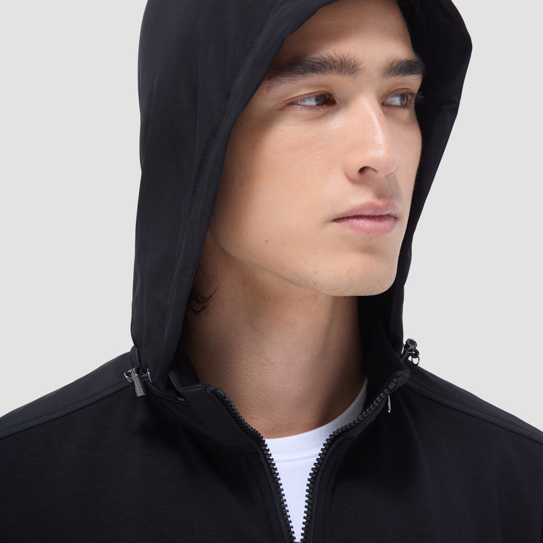 Soft Touch Solid Quarter-Zip Pullover With Hood