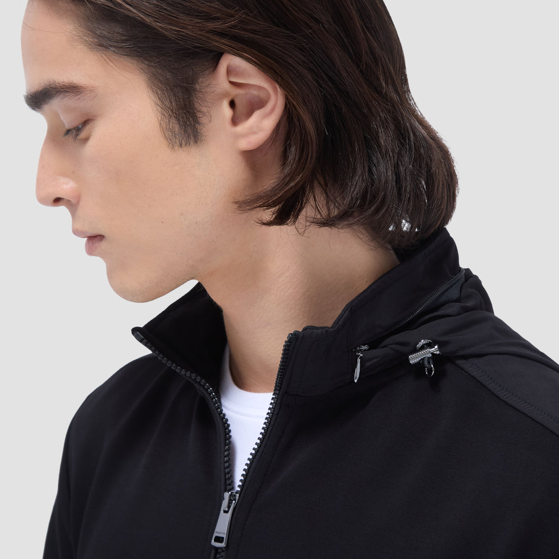 Soft Touch Solid Quarter-Zip Pullover With Hood