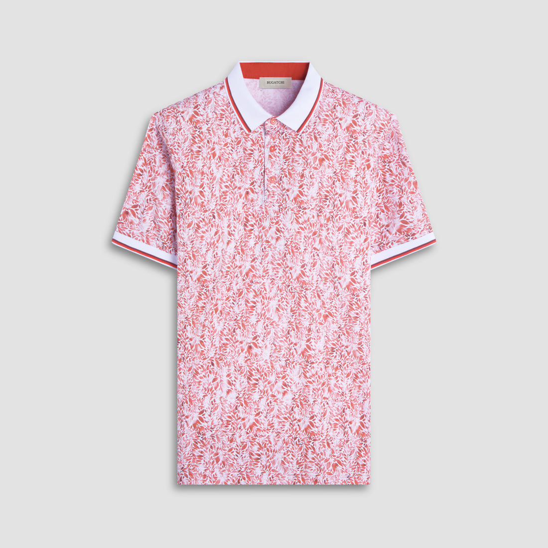 Leaf Print Polo Shirt