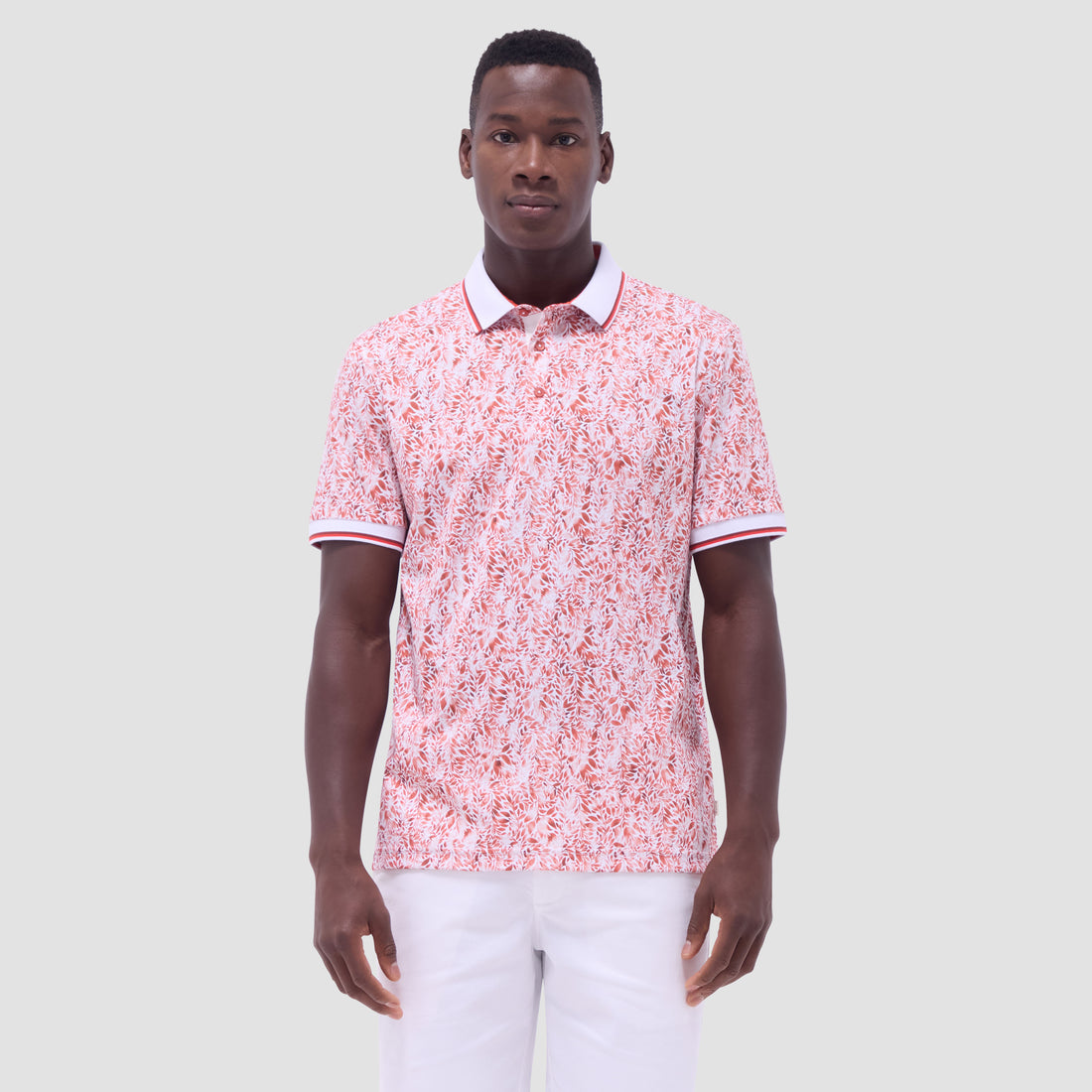 Leaf Print Polo Shirt