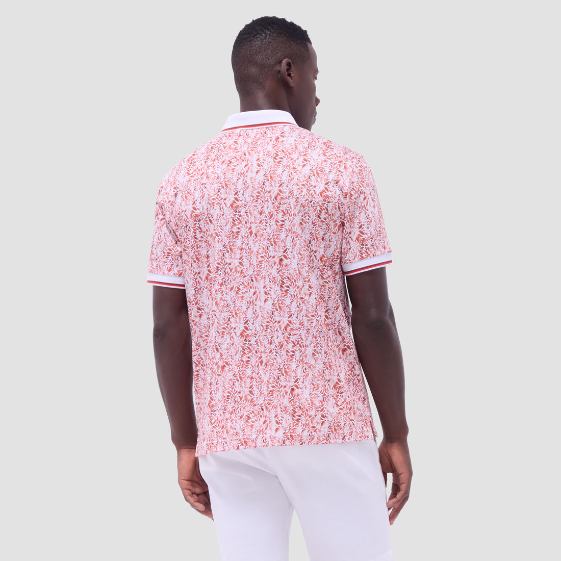 Leaf Print Polo Shirt