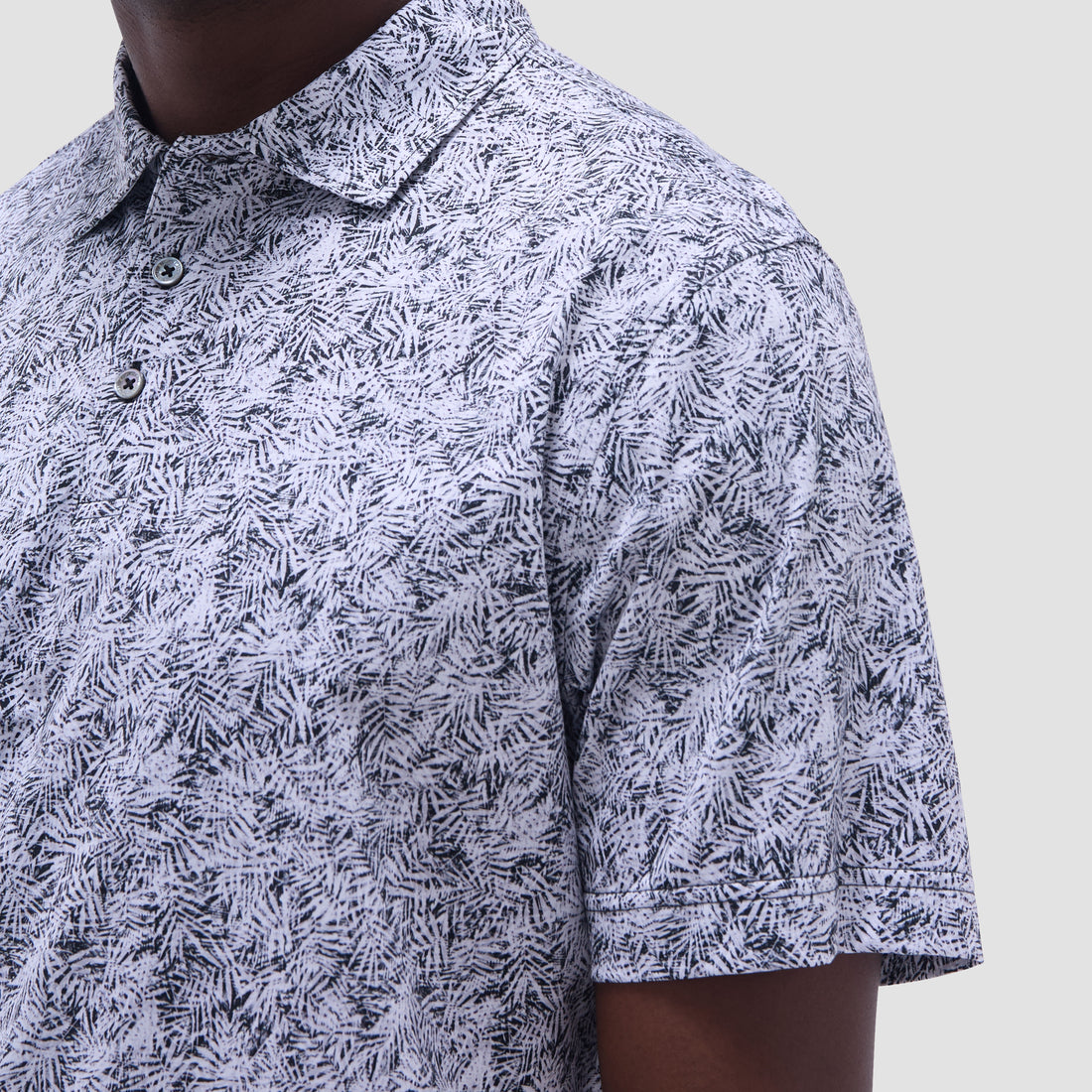 Victor Leaf Print OoohCotton Polo Shirt