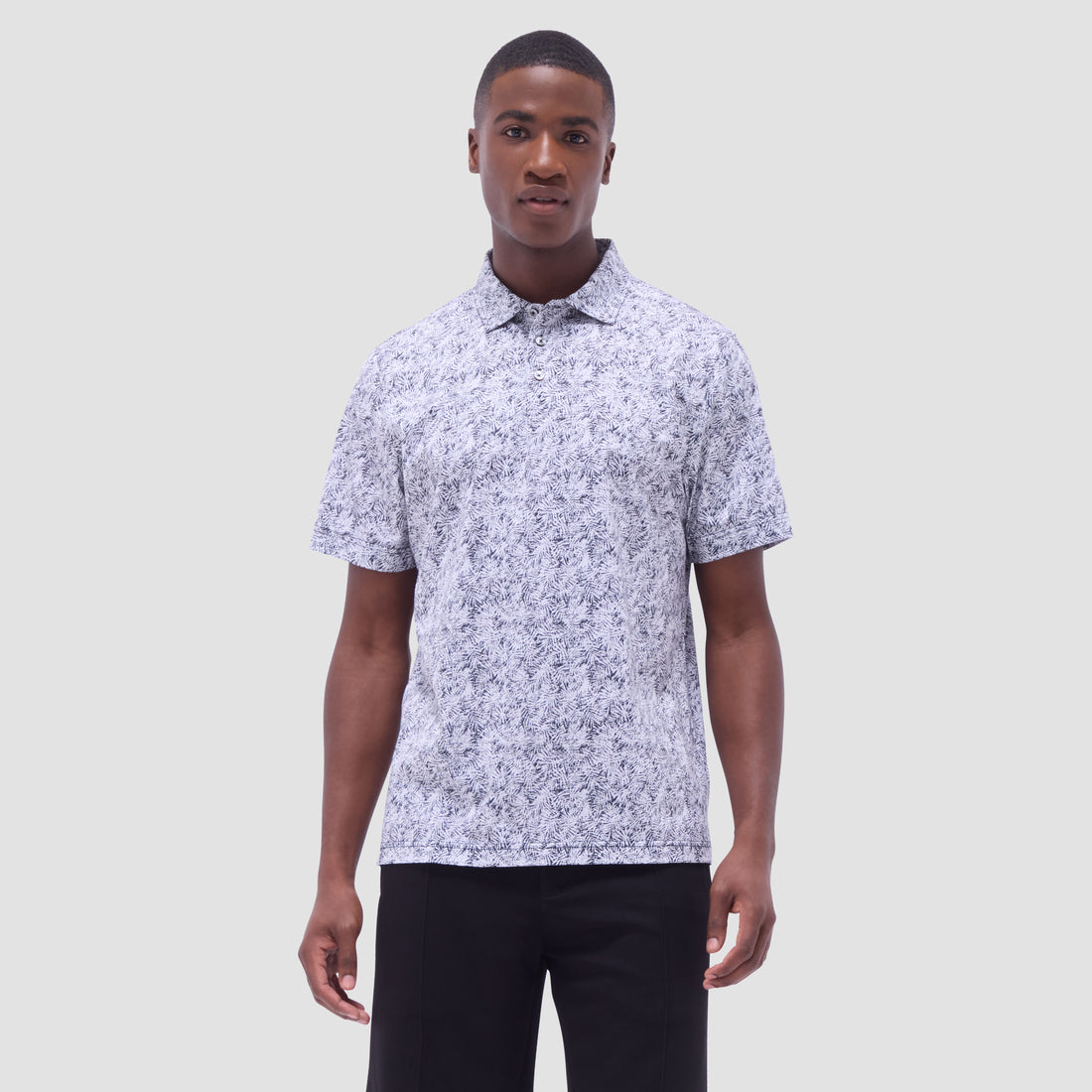 Victor Leaf Print OoohCotton Polo Shirt