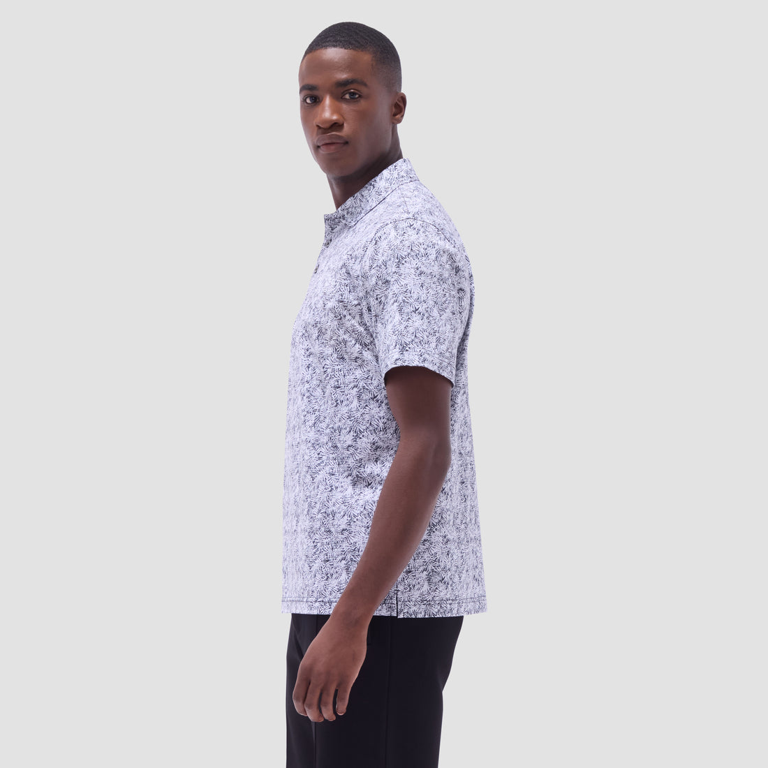 Victor Leaf Print OoohCotton Polo Shirt