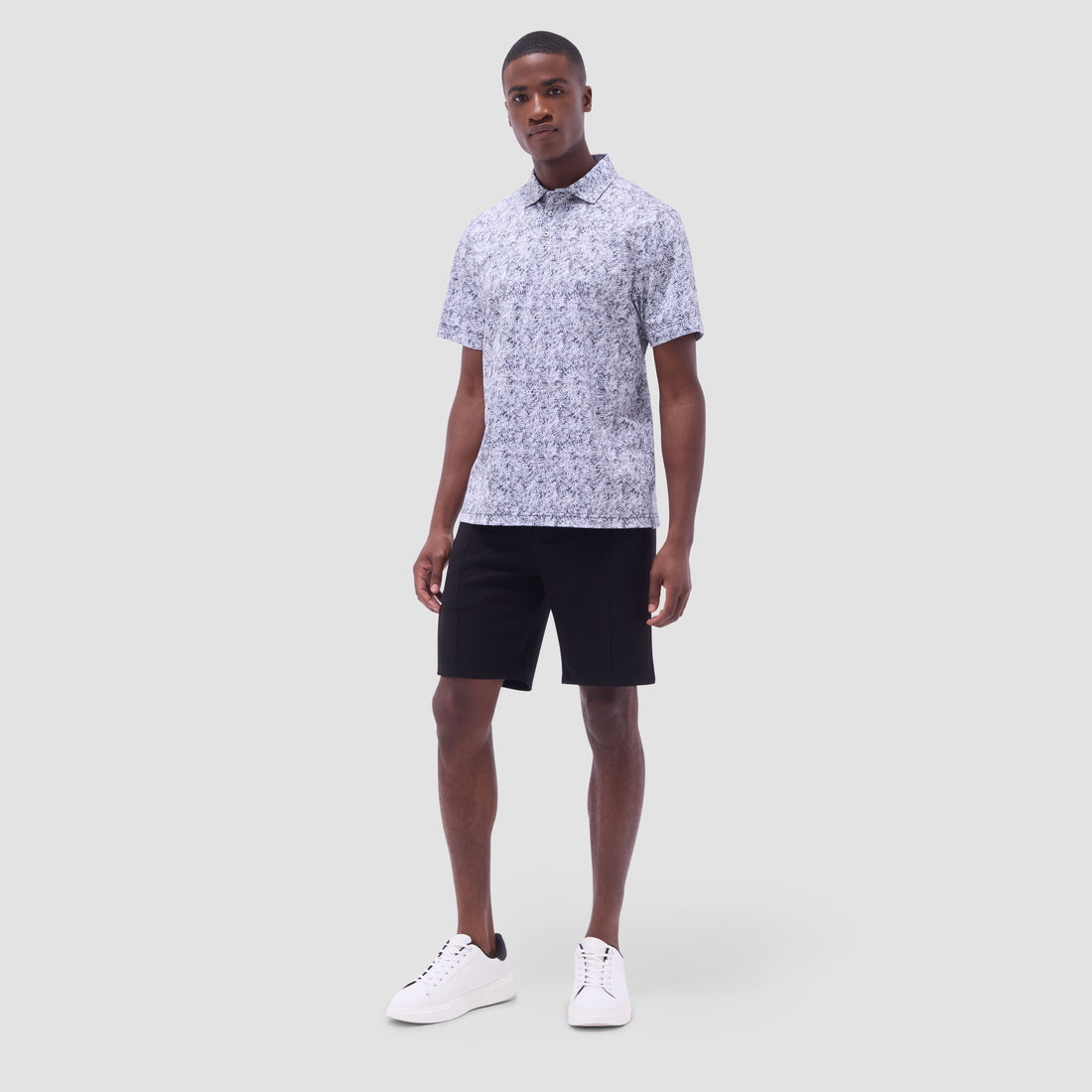 Victor Leaf Print OoohCotton Polo Shirt