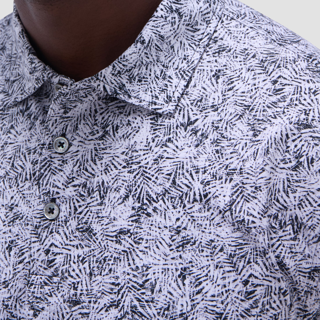 Victor Leaf Print OoohCotton Polo Shirt