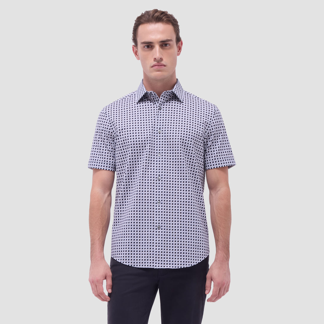 Miles Geometric OoohCotton Short-Sleeve Shirt