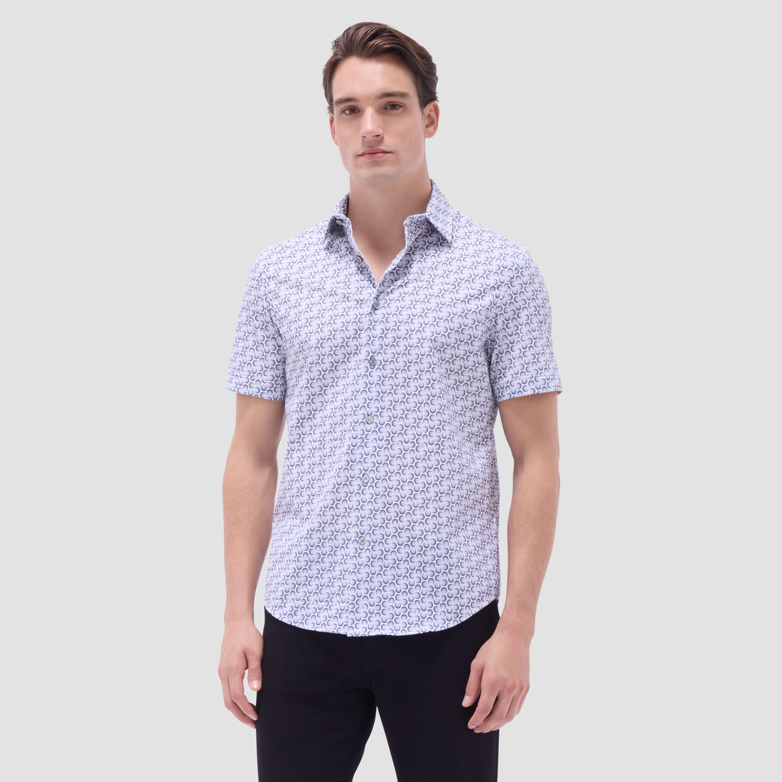 Miles Geometric OoohCotton Short -Sleeve Shirt