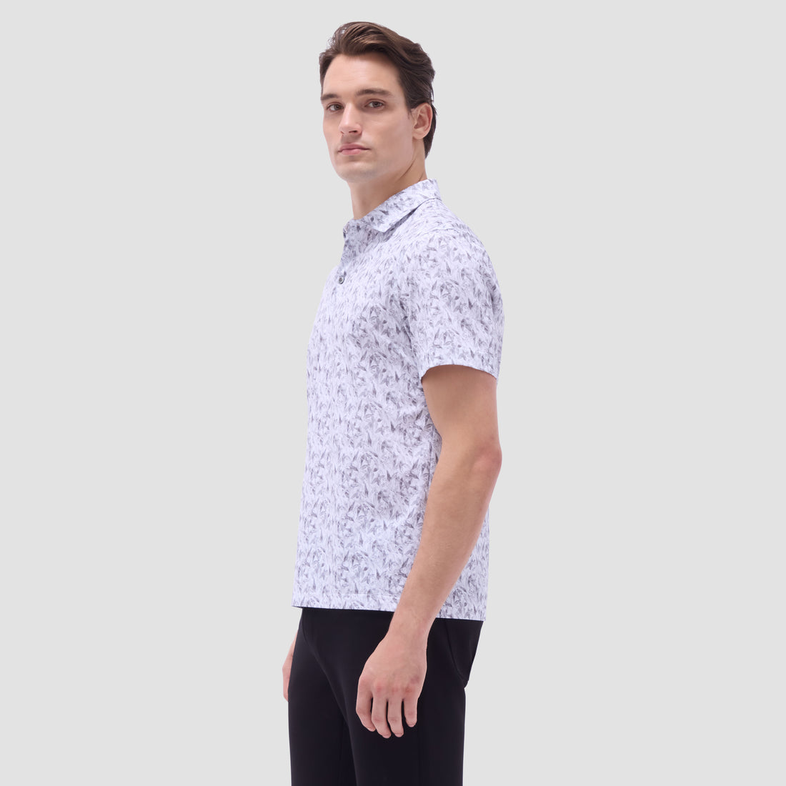 Victor Leaf Print OoohCotton Polo Shirt