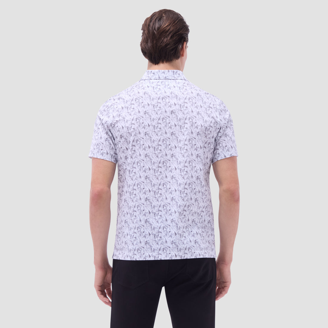 Victor Leaf Print OoohCotton Polo Shirt