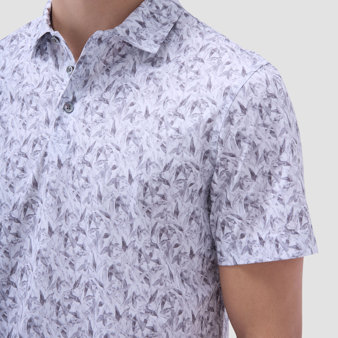 Victor Leaf Print OoohCotton Polo Shirt