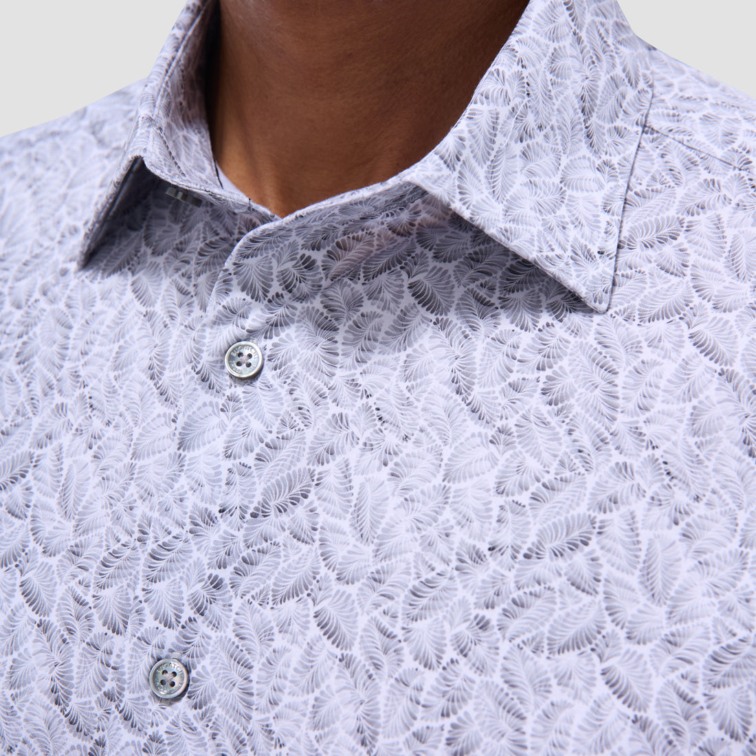 Miles Leaf Print OoohCotton Short -Sleeve Shirt