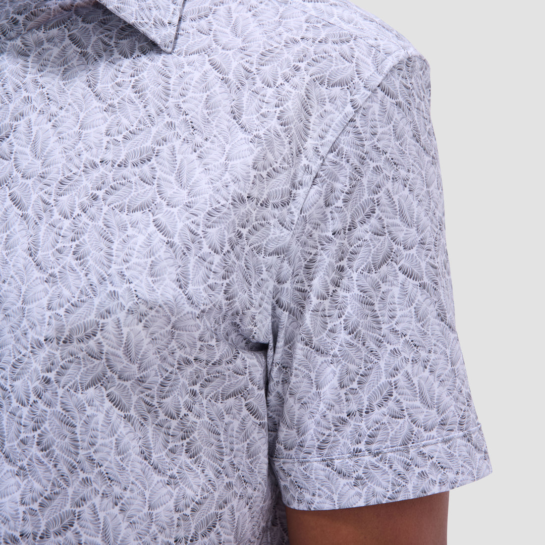 Miles Leaf Print OoohCotton Short -Sleeve Shirt