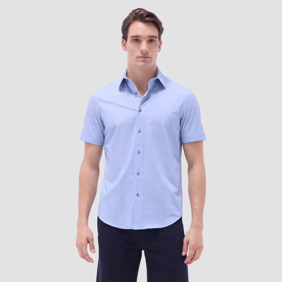 Miles Basketweave OoohCotton Short-Sleeve Shirt