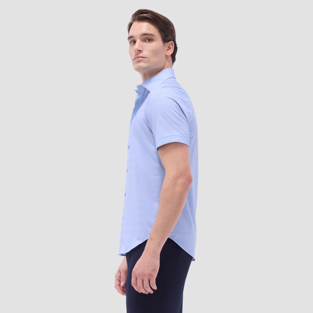 Miles Basketweave OoohCotton Short-Sleeve Shirt