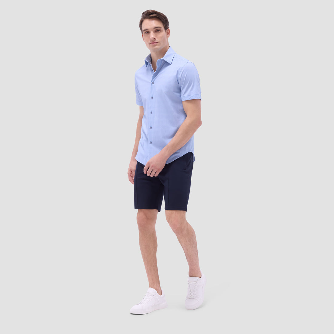 Miles Basketweave OoohCotton Short-Sleeve Shirt