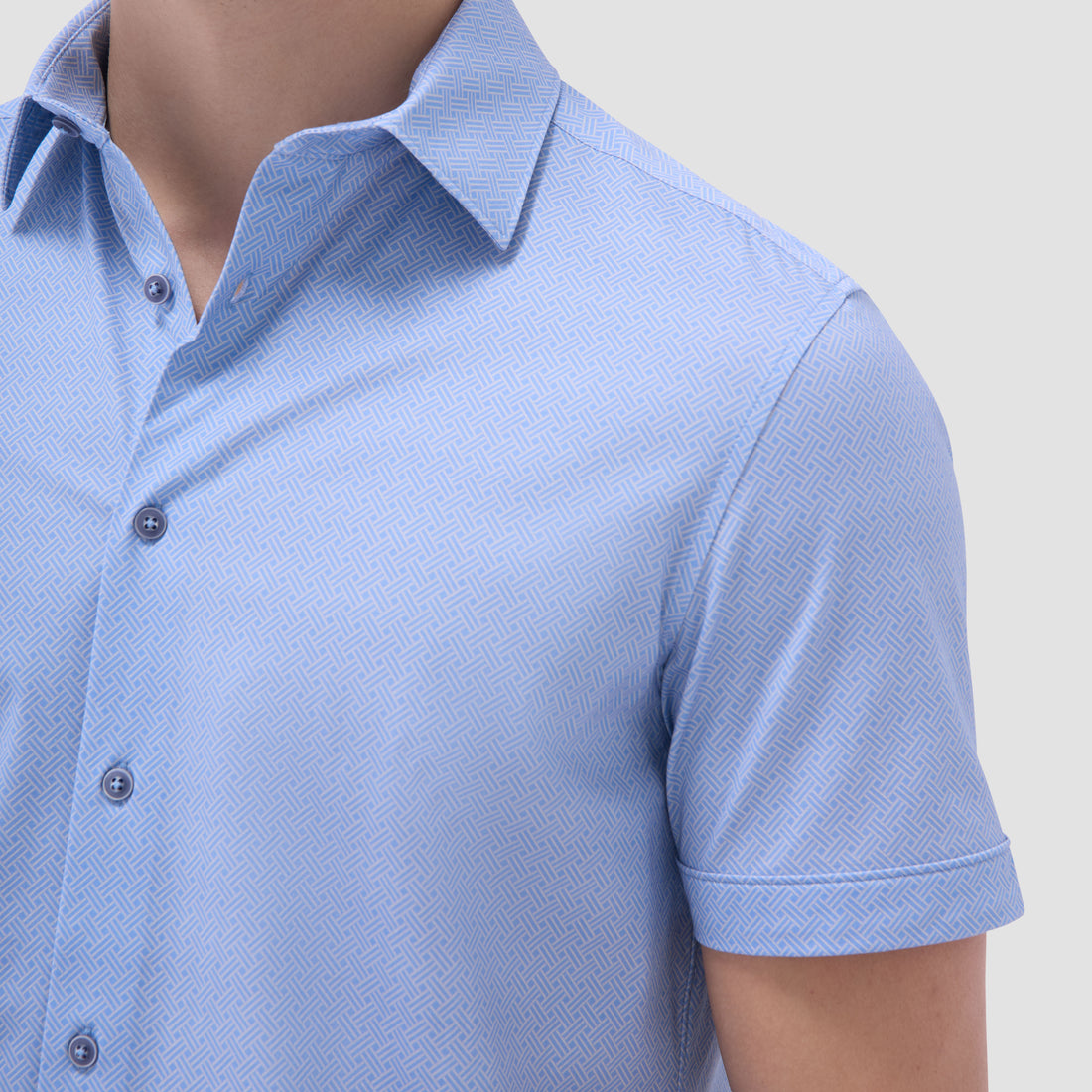 Miles Basketweave OoohCotton Short-Sleeve Shirt