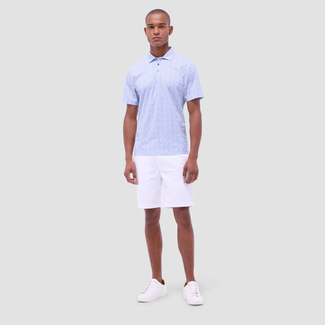 Victor Leaf Print OoohCotton Polo Shirt