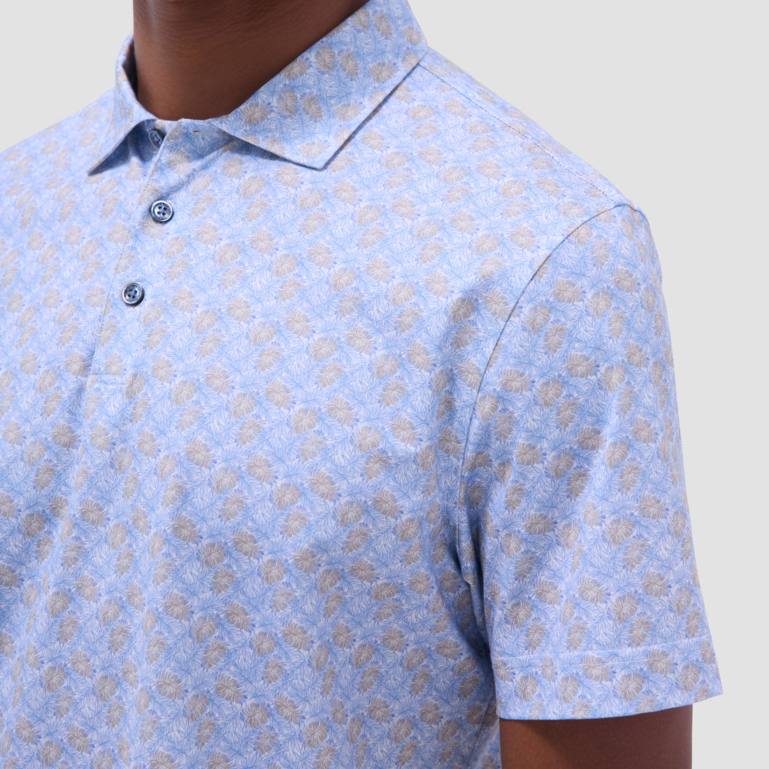 Victor Leaf Print OoohCotton Polo Shirt