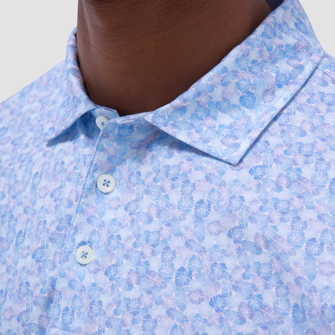 Victor Leaf Print OoohCotton Polo Shirt