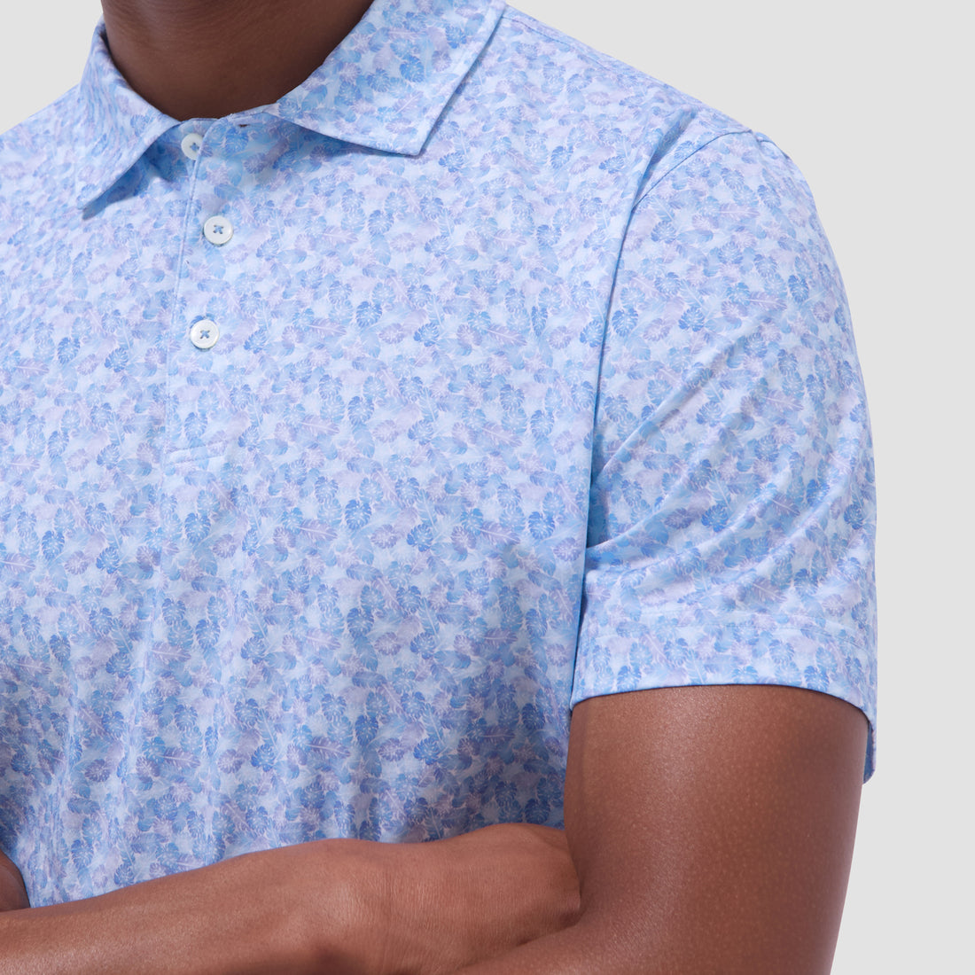 Victor Leaf Print OoohCotton Polo Shirt