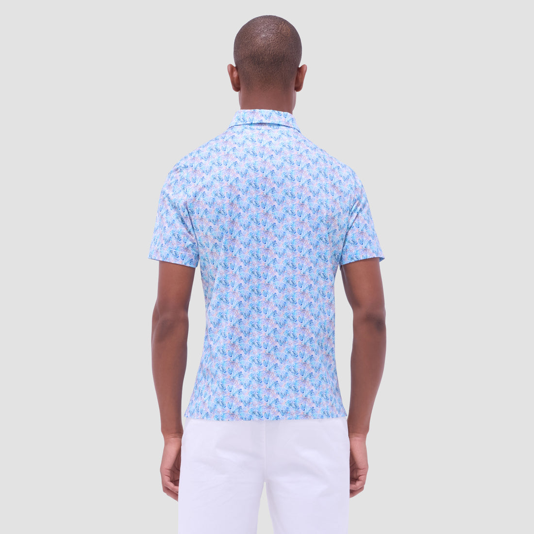 Victor Leaf Print OoohCotton Polo Shirt