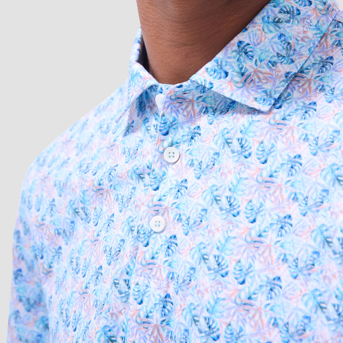 Victor Leaf Print OoohCotton Polo Shirt