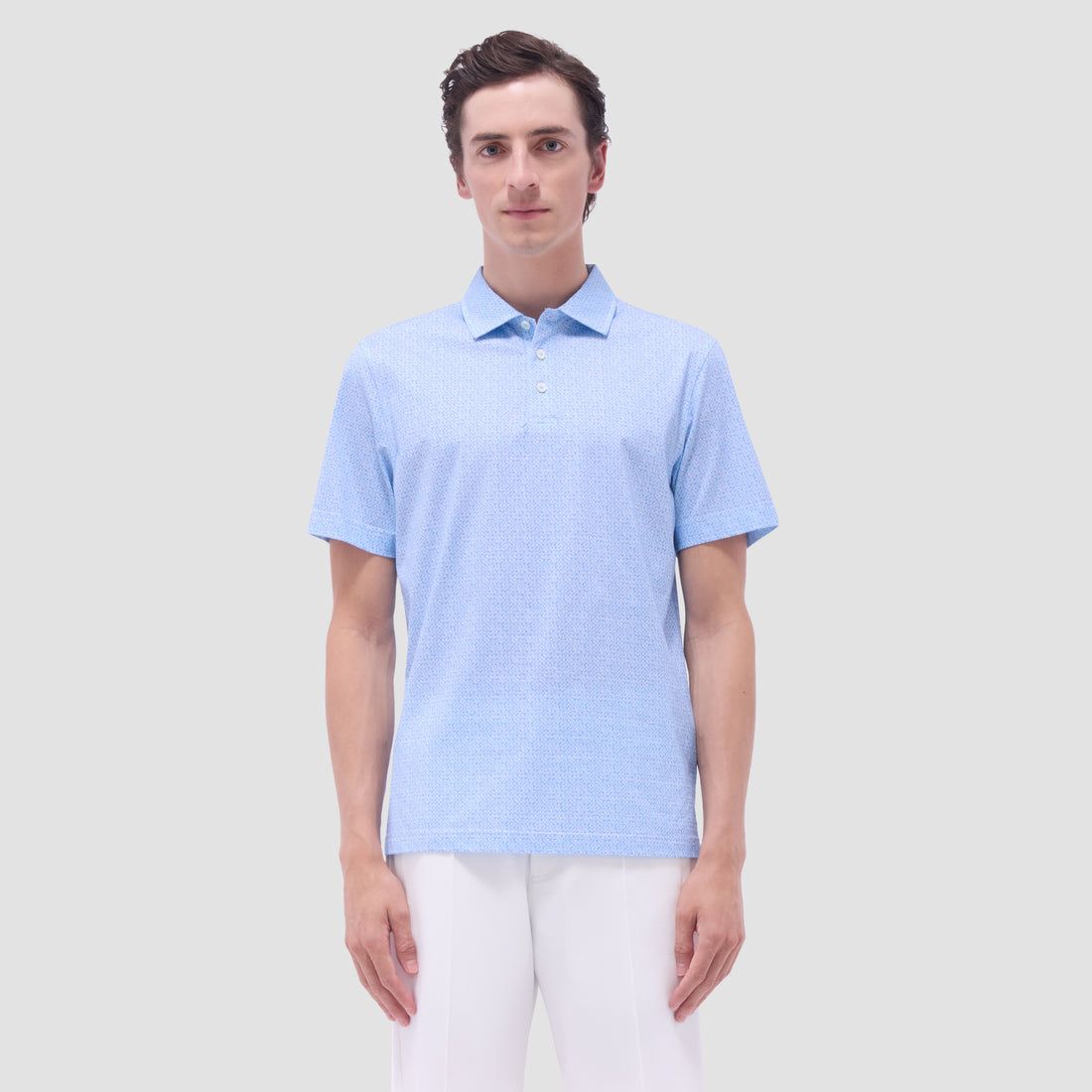 Victor Leaf Print OoohCotton Polo Shirt