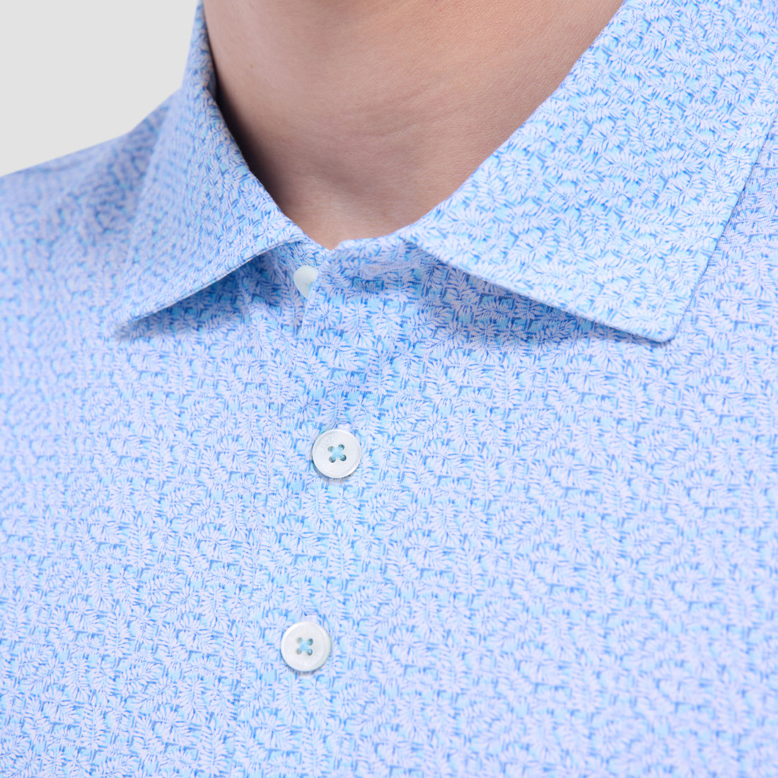 Victor Leaf Print OoohCotton Polo Shirt