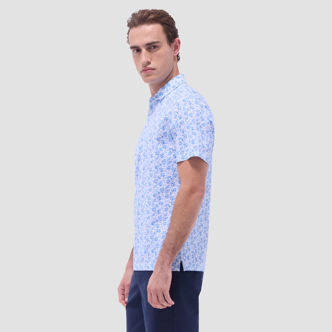 Victor Leaf Print OoohCotton Polo Shirt