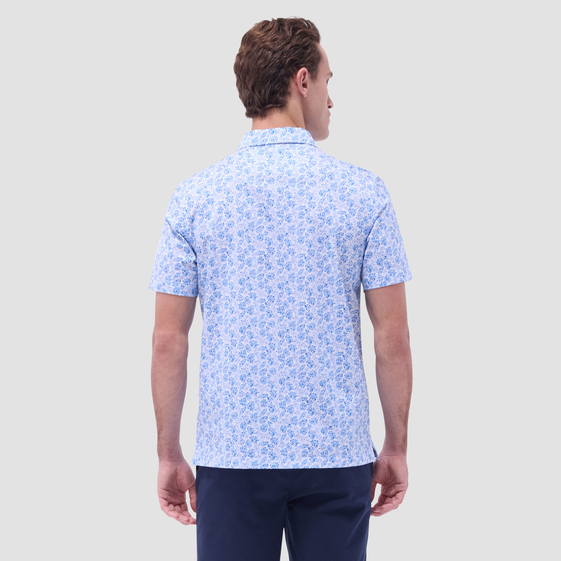 Victor Leaf Print OoohCotton Polo Shirt