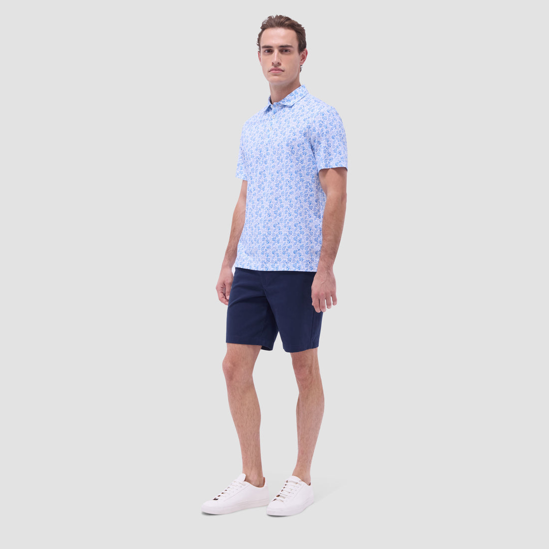 Victor Leaf Print OoohCotton Polo Shirt