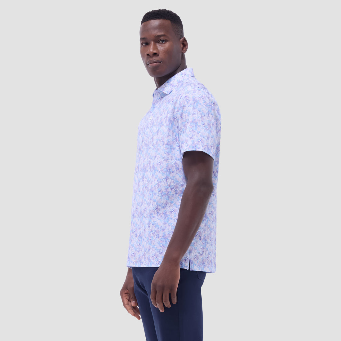 Victor Leaf Print OoohCotton Polo Shirt