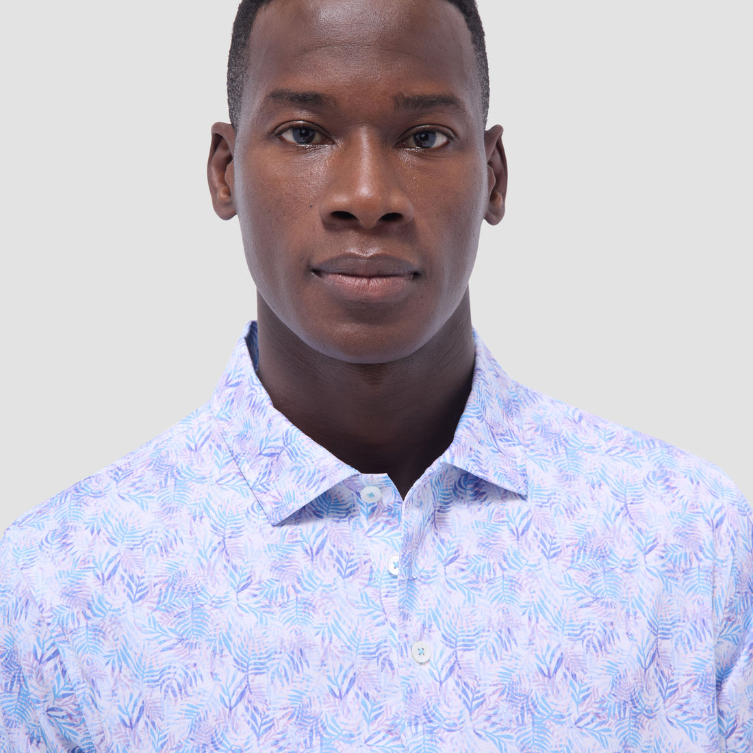 Victor Leaf Print OoohCotton Polo Shirt