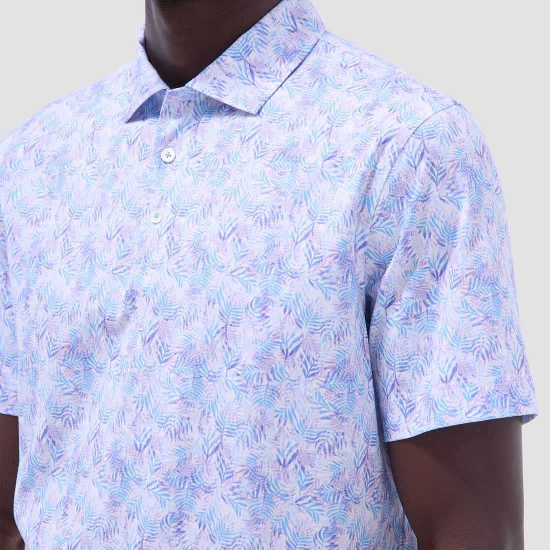 Victor Leaf Print OoohCotton Polo Shirt