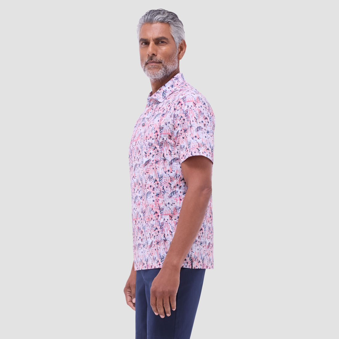 Victor Leaf Print OoohCotton Polo Shirt